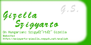 gizella szigyarto business card